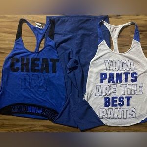 ✨Victoria Secret Pink Yoga Tanks & Capri Lot Great Bundle Deal🤑FINAL PRICE
